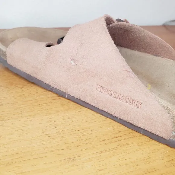 Birkenstock Beige Slide On Sandals Flip Flops Summer Unisex 41 Ladies 10 Mens 8