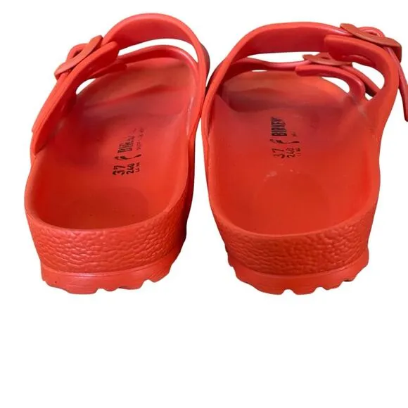 Birkenstock EVA Arizona Orange Slide Sandals Flip Flops size 6 ladies