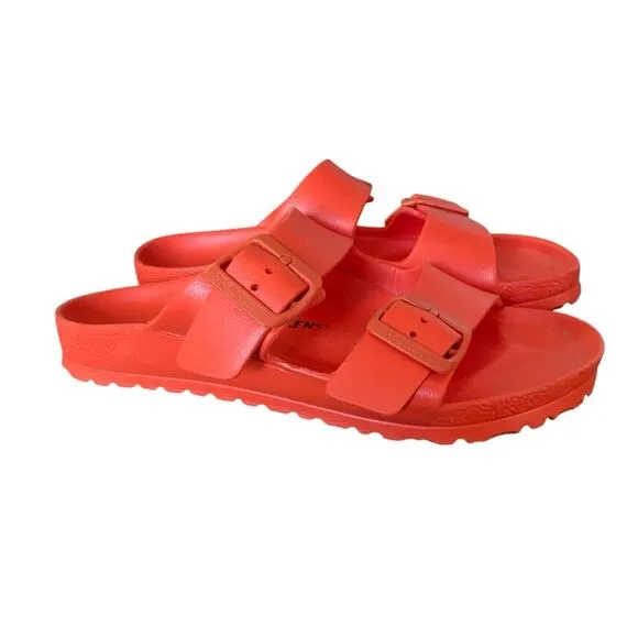 Birkenstock EVA Arizona Orange Slide Sandals Flip Flops size 6 ladies