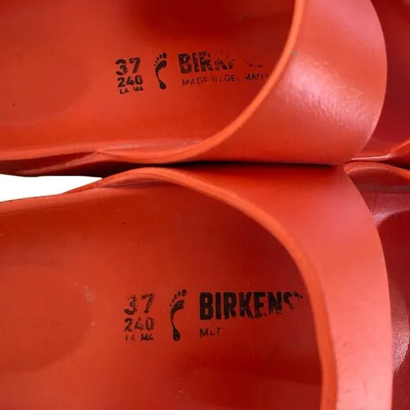 Birkenstock EVA Arizona Orange Slide Sandals Flip Flops size 6 ladies