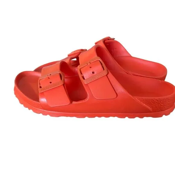 Birkenstock EVA Arizona Orange Slide Sandals Flip Flops size 6 ladies