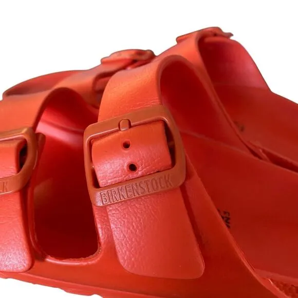 Birkenstock EVA Arizona Orange Slide Sandals Flip Flops size 6 ladies
