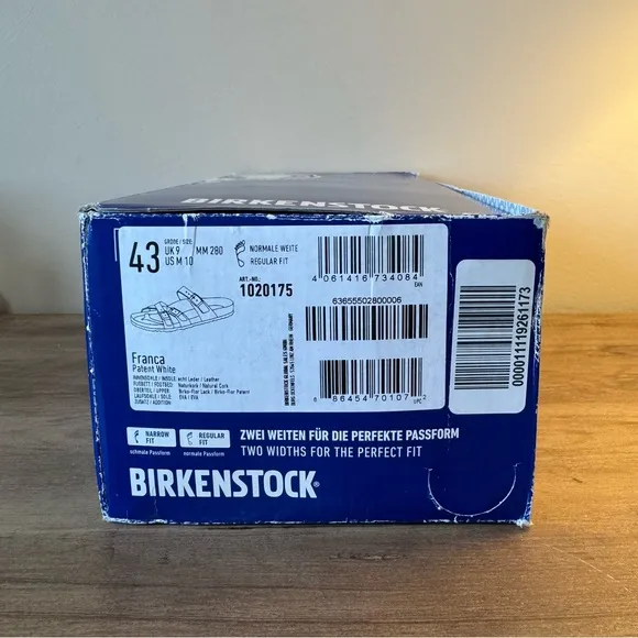 Birkenstock Franca Sandals in Patent White with Gold Buckles