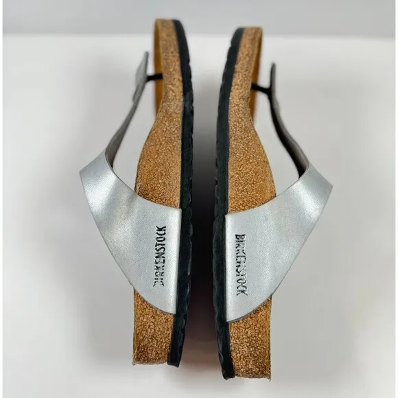 Birkenstock Gizeh Sandals Brown White Birko Flor Flat Flip Flops Thong 41 US 10