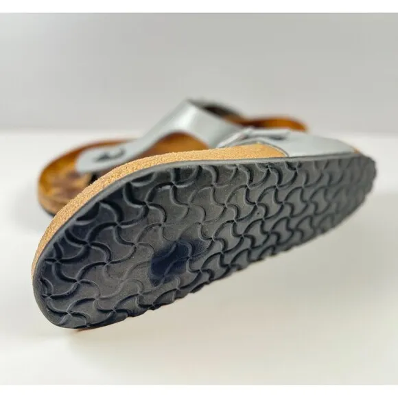 Birkenstock Gizeh Sandals Brown White Birko Flor Flat Flip Flops Thong 41 US 10