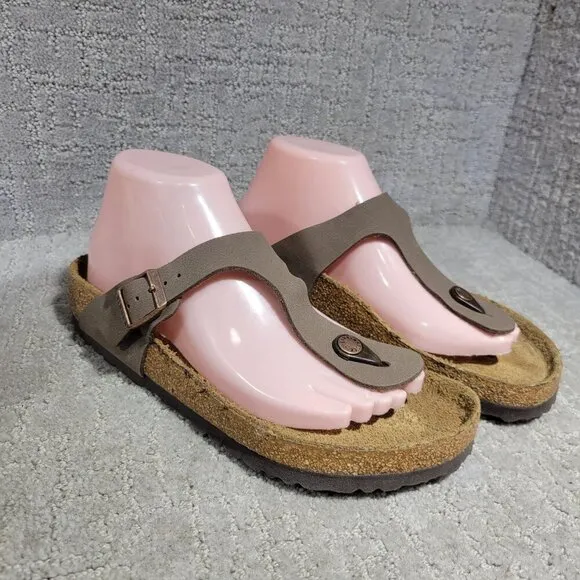 Birkenstock Gizeh Size EU 39 L8 M6 US R Brown Birko Flor Flip Flop thong Sandals