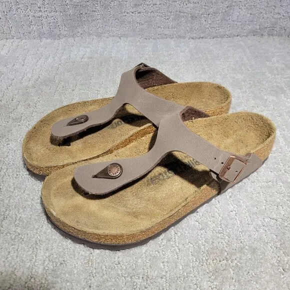 Birkenstock Gizeh Size EU 39 L8 M6 US R Brown Birko Flor Flip Flop thong Sandals