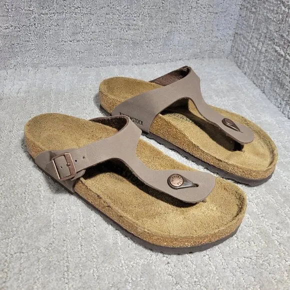 Birkenstock Gizeh Size EU 39 L8 M6 US R Brown Birko Flor Flip Flop thong Sandals