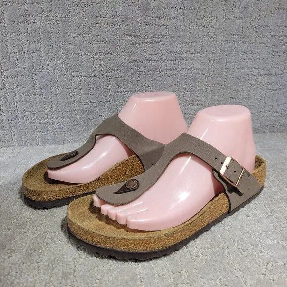 Birkenstock Gizeh Size EU 39 L8 M6 US R Brown Birko Flor Flip Flop thong Sandals