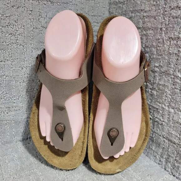 Birkenstock Gizeh Size EU 39 L8 M6 US R Brown Birko Flor Flip Flop thong Sandals