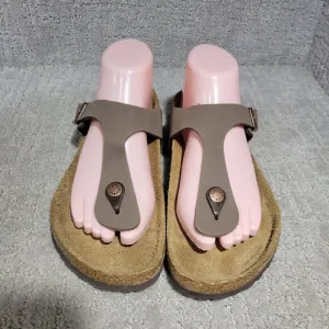 Birkenstock Gizeh Size EU 39 L8 M6 US R Brown Birko Flor Flip Flop thong Sandals