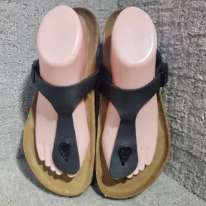 Birkenstock Gizeh Size EU 40 L9 M7 US R Black Birko-Flor Flip Flop thong Sandals