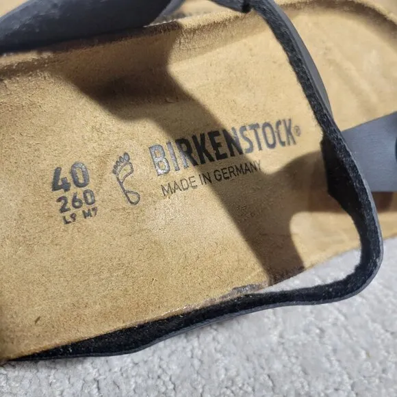 Birkenstock Gizeh Size EU 40 L9 M7 US R Black Birko-Flor Flip Flop thong Sandals
