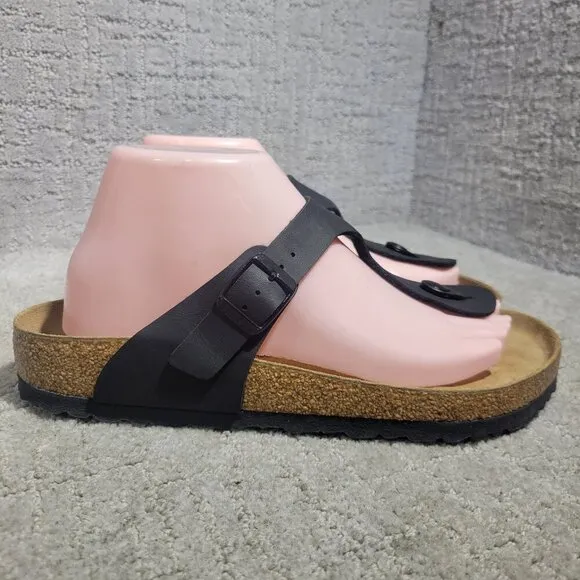 Birkenstock Gizeh Size EU 40 L9 M7 US R Black Birko-Flor Flip Flop thong Sandals