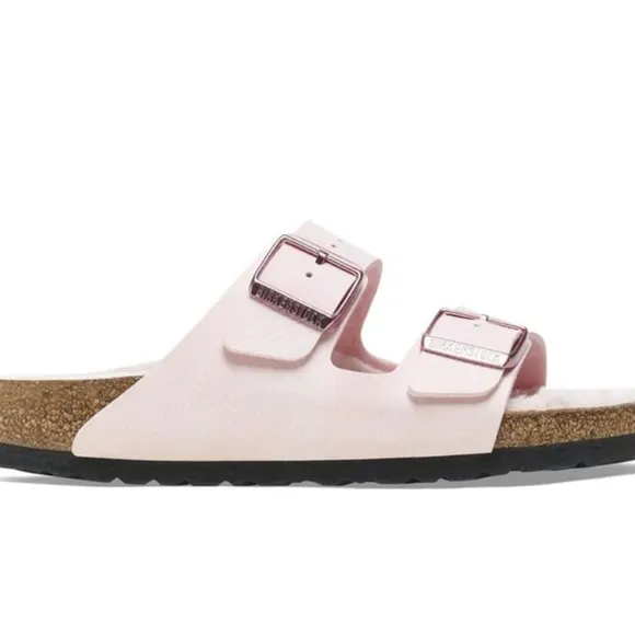 Birkenstock Microfiber Shearling Sandal- Desert Dust Light Rose