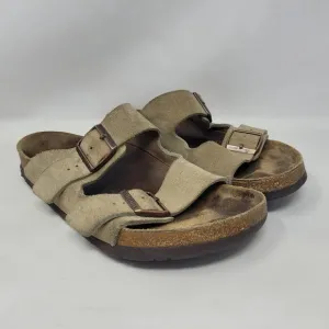 Birkenstock Sandals Mens EU42 US9.5 Arizona Beige Suede Slides Comfort Slip On