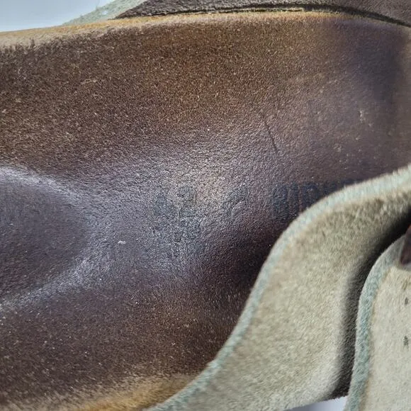 Birkenstock Sandals Mens EU42 US9.5 Arizona Beige Suede Slides Comfort Slip On