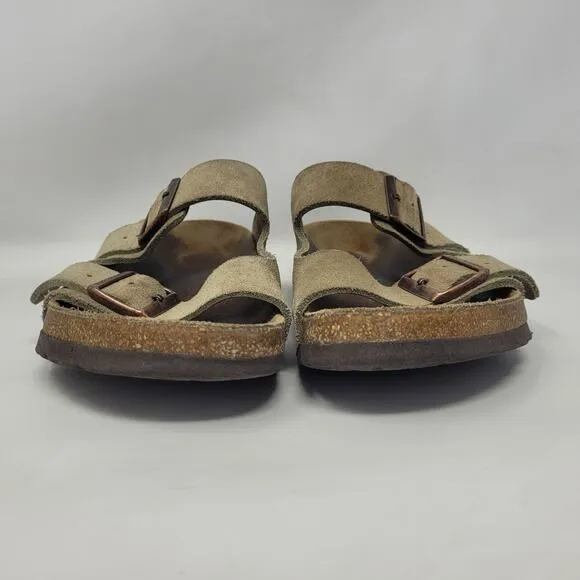 Birkenstock Sandals Mens EU42 US9.5 Arizona Beige Suede Slides Comfort Slip On