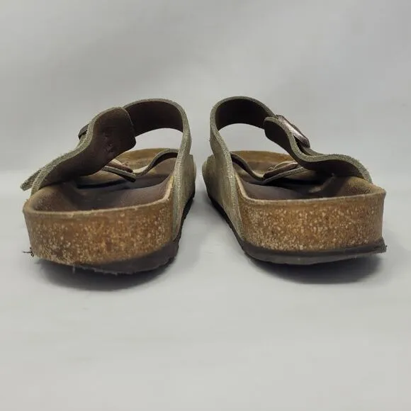 Birkenstock Sandals Mens EU42 US9.5 Arizona Beige Suede Slides Comfort Slip On