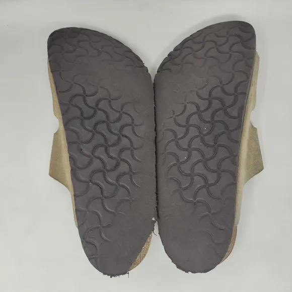 Birkenstock Sandals Mens EU42 US9.5 Arizona Beige Suede Slides Comfort Slip On
