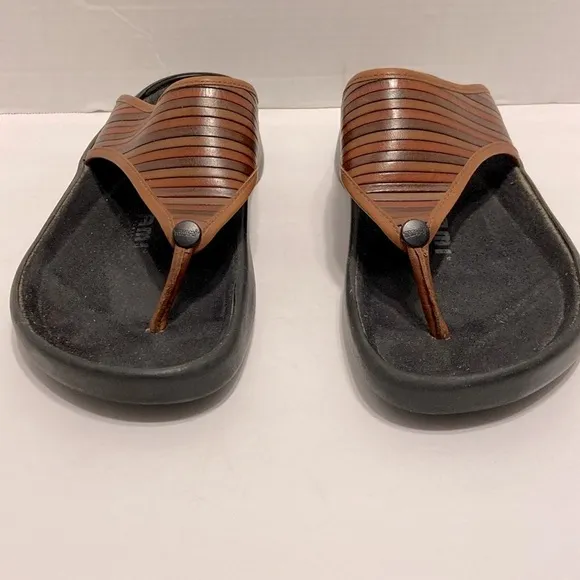 Birkenstock Tatami Brown Thong Leather Comfort Sandals Size 10 - 10 1/2  EU 41