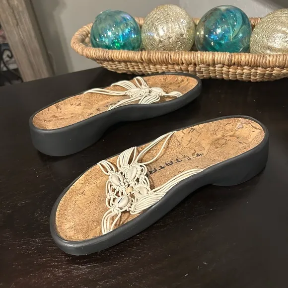 Birkenstock Tatami Macrame Sea Shells Slide Sandals Size 40  / US 10