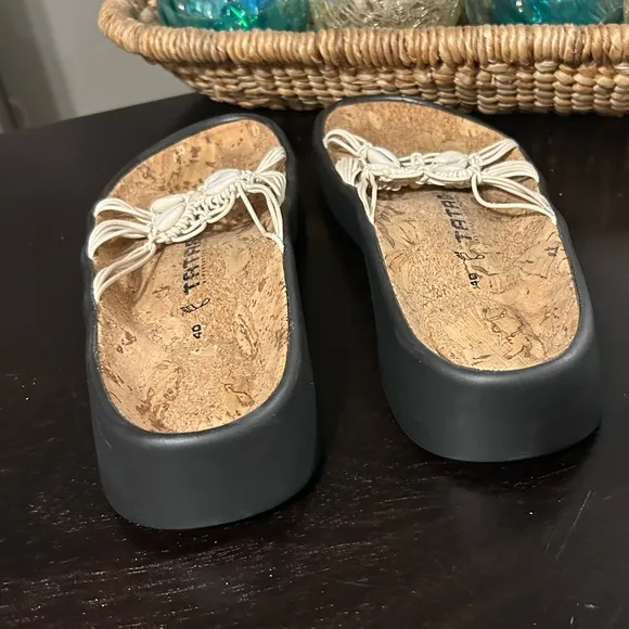 Birkenstock Tatami Macrame Sea Shells Slide Sandals Size 40  / US 10