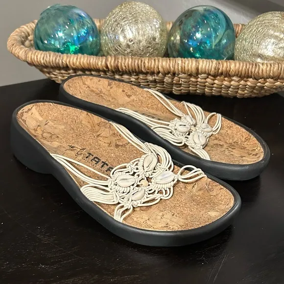 Birkenstock Tatami Macrame Sea Shells Slide Sandals Size 40  / US 10