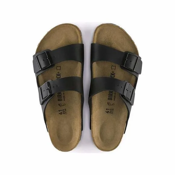 BIRKENSTOCK UNISEX ARIZONA SANDAL,BLACK OILED LEATHER,37 M EU