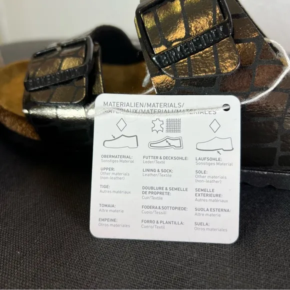 Birkenstock Women’s Arizona Gator Gleam Two-Strap Comfort Sandal Size 40
