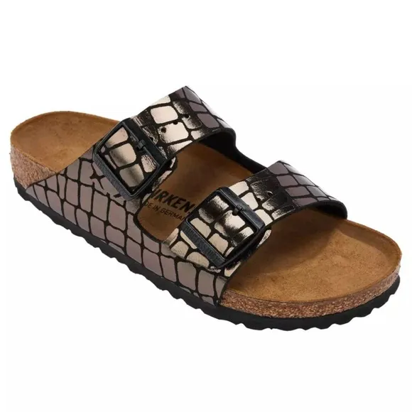 Birkenstock Women’s Arizona Gator Gleam Two-Strap Comfort Sandal Size 40