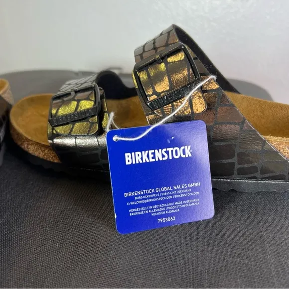 Birkenstock Women’s Arizona Gator Gleam Two-Strap Comfort Sandal Size 40