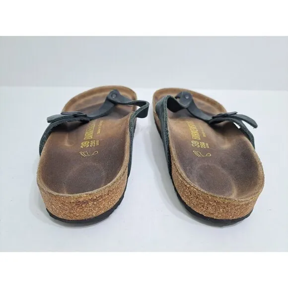 BIRKENSTOCK Women's Size 8 Black Leather Adria Sandals Flip Flops 39
