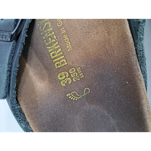 BIRKENSTOCK Women's Size 8 Black Leather Adria Sandals Flip Flops 39