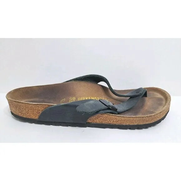 BIRKENSTOCK Women's Size 8 Black Leather Adria Sandals Flip Flops 39