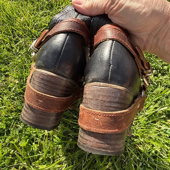black and brown freebird by steven mystic cowboy cowgirl short harness boots