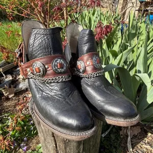 black and brown freebird by steven mystic cowboy cowgirl short harness boots