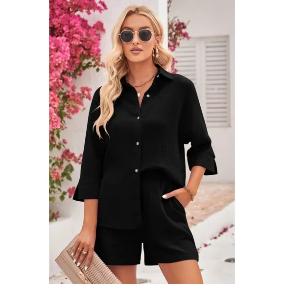 Black Two-Piece Short Set