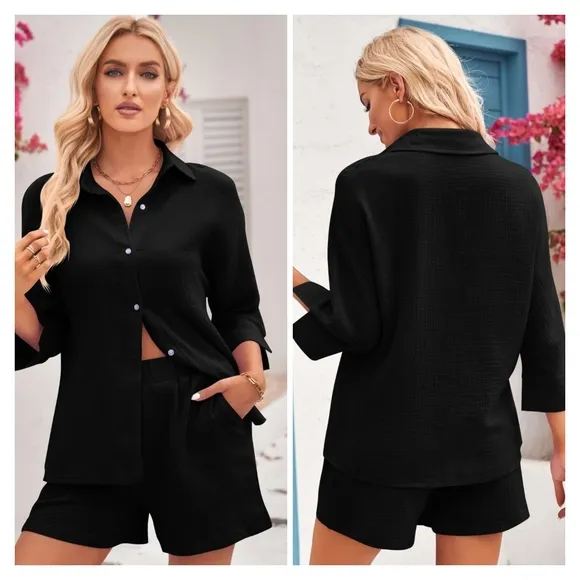 Black Two-Piece Short Set