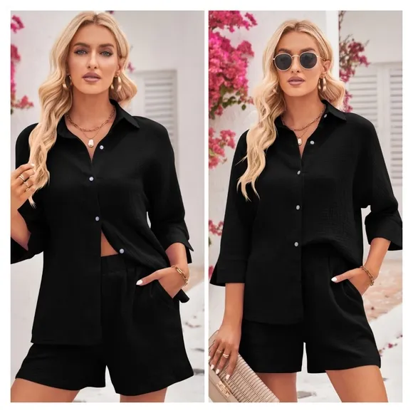 Black Two-Piece Short Set