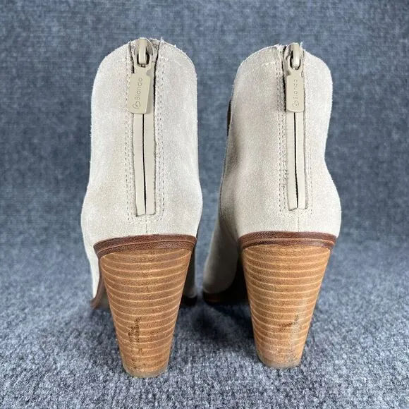 Blondo Booties Wanda Ankle Boots Womens 7.5 Taupe Suede Leather Waterproof Shoes