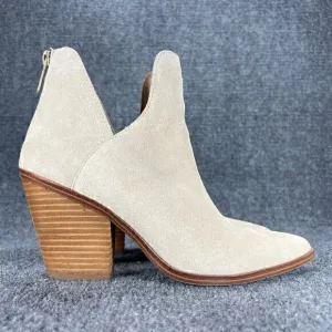 Blondo Booties Wanda Ankle Boots Womens 7.5 Taupe Suede Leather Waterproof Shoes