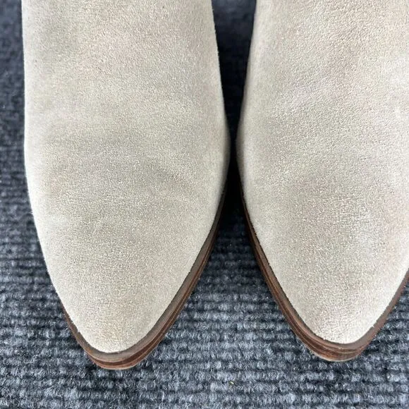 Blondo Booties Wanda Ankle Boots Womens 7.5 Taupe Suede Leather Waterproof Shoes