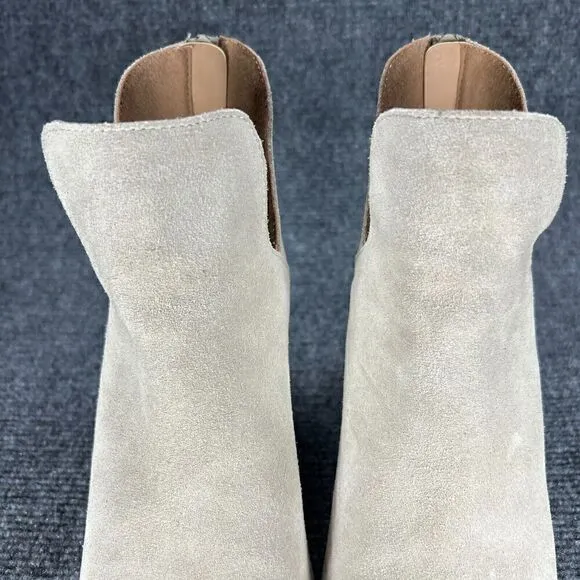 Blondo Booties Wanda Ankle Boots Womens 7.5 Taupe Suede Leather Waterproof Shoes