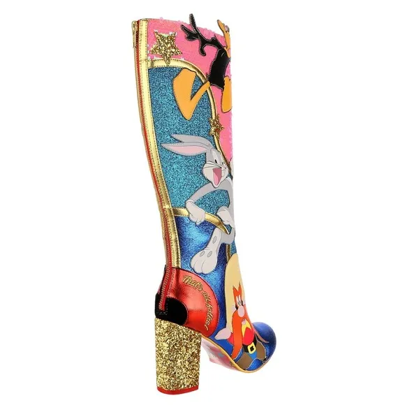 BNIB brand new Irregular Choice Looney Tunes Running Around Tall Heel Boots WB