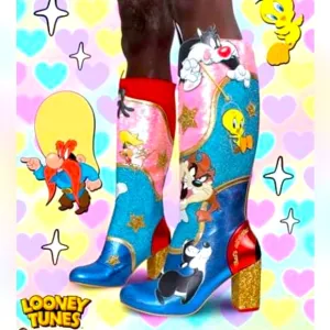 BNIB brand new Irregular Choice Looney Tunes Running Around Tall Heel Boots WB