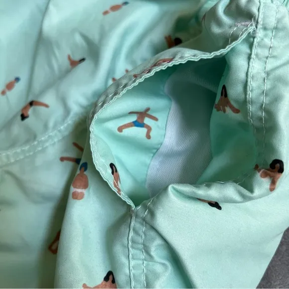 BOARDIES MINT GREEN YOGA PATTERN SWIM TRUNKS WITH POCKETS AND LINING SIZE M