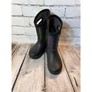 BOGS Girl’s Neo Classic Rainbow Leopard Pull-On Boots / Size: 13