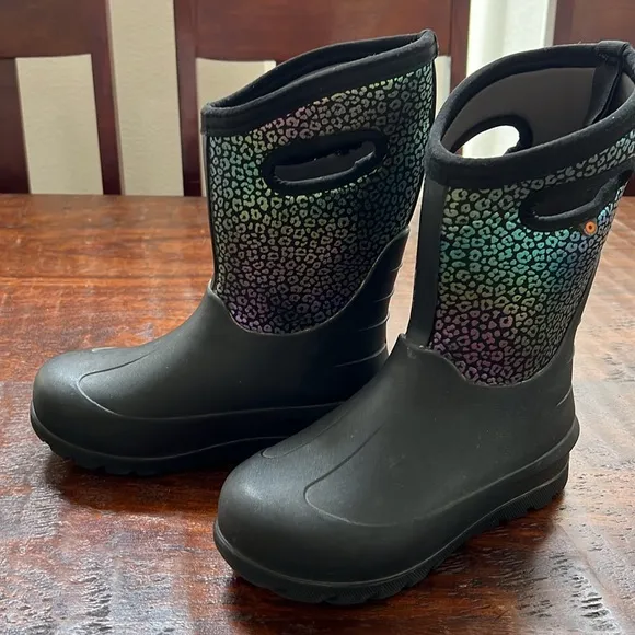 BOGS Neo-Classic Rainbow Leopard Waterproof Insulated Rubber Winter Boot