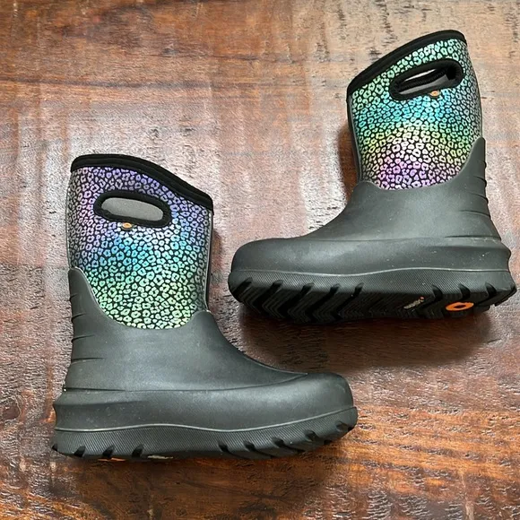 BOGS Neo-Classic Rainbow Leopard Waterproof Insulated Rubber Winter Boot